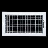 16"x8" White Steel Adjustable Supply Register, Air Vent Cover with Damper for Sidewall Or Ceiling