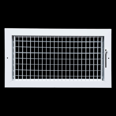 16"x8" White Steel Adjustable Supply Register, Air Vent Cover with Damper for Sidewall Or Ceiling