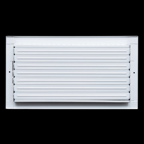 16"x8" White Steel Adjustable Supply Register, Air Vent Cover with Damper for Sidewall Or Ceiling