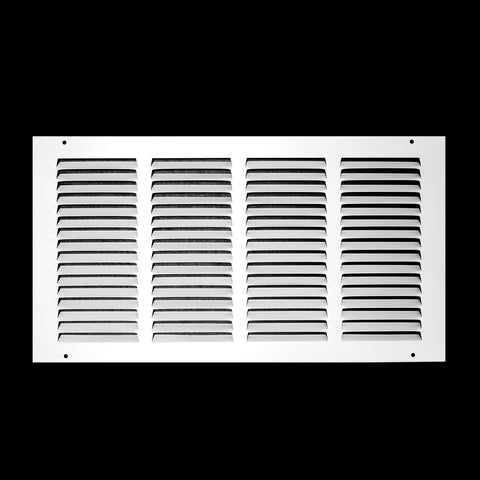 16"x8" White Steel Return Air Grille, High-Airflow HVAC Cold Air Intake for Wall & Ceiling