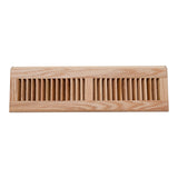 18" Oak Wood Corner Baseboard Register, Adjustable Vent Cover