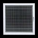 18"x18" White Steel Adjustable Supply Register, Air Vent Cover with Damper for Sidewall Or Ceiling