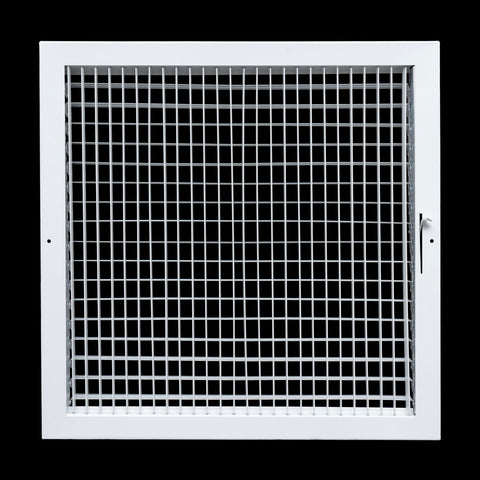 18"x18" White Steel Adjustable Supply Register, Air Vent Cover with Damper for Sidewall Or Ceiling