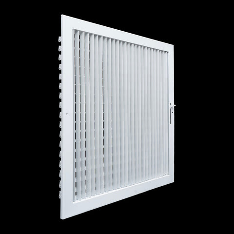18"x18" White Steel Adjustable Supply Register, Air Vent Cover with Damper for Sidewall Or Ceiling