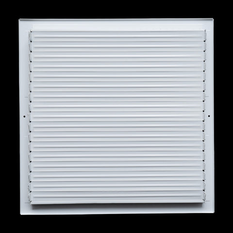 18"x18" White Steel Adjustable Supply Register, Air Vent Cover with Damper for Sidewall Or Ceiling