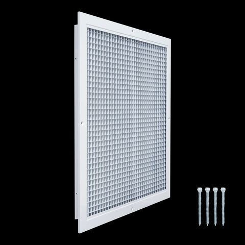18"x18" White Aluminum Eggcrate Return Air Grille, Low-Noise High-Airflow Rust-Proof Vent Cover