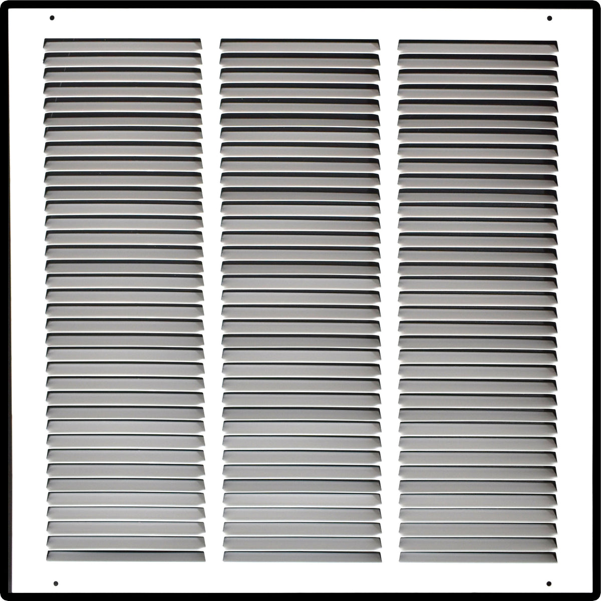 18"x18" White Steel Return Air Grille, High-Airflow HVAC Cold Air Intake for Wall & Ceiling