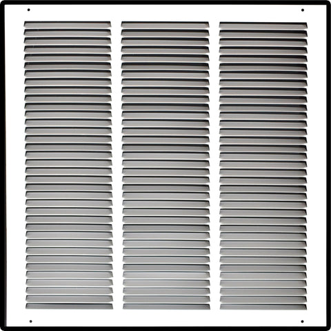 18"x18" White Steel Return Air Grille, High-Airflow HVAC Cold Air Intake for Wall & Ceiling