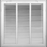 18"x18" White Steel Return Air Filter Grille, Removable Door, for 1-Inch Filters