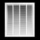 18"x22" White Steel Return Air Filter Grille, Removable Door, for 1-Inch Filters