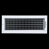 18"x6" White Steel Adjustable Supply Register, Air Vent Cover with Damper for Sidewall Or Ceiling