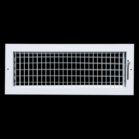 18"x6" White Steel Adjustable Supply Register, Air Vent Cover with Damper for Sidewall Or Ceiling