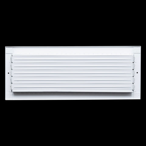 18"x6" White Steel Adjustable Supply Register, Air Vent Cover with Damper for Sidewall Or Ceiling