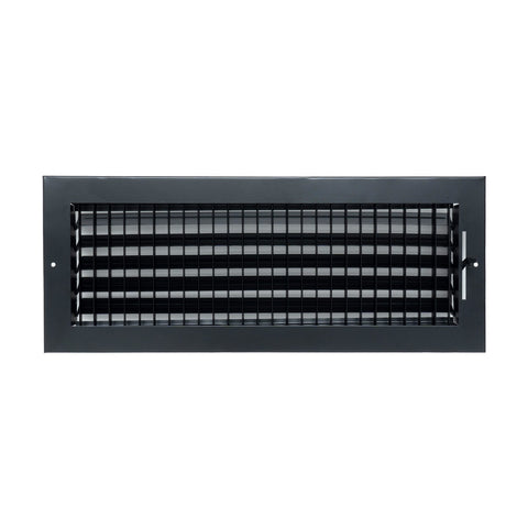 18"x6" Black Steel Adjustable Supply Register, Air Vent Cover with Damper for Sidewall Or Ceiling