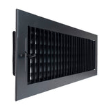 18"x6" Black Steel Adjustable Supply Register, Air Vent Cover with Damper for Sidewall Or Ceiling