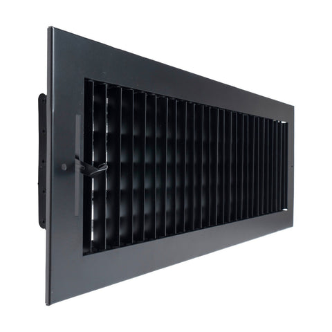 18"x6" Black Steel Adjustable Supply Register, Air Vent Cover with Damper for Sidewall Or Ceiling