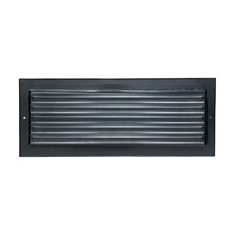 18"x6" Black Steel Adjustable Supply Register, Air Vent Cover with Damper for Sidewall Or Ceiling