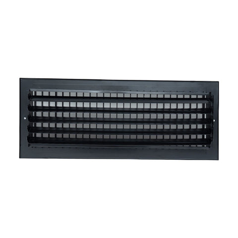 18"x6" Black Steel Adjustable Supply Register, Air Vent Cover with Damper for Sidewall Or Ceiling