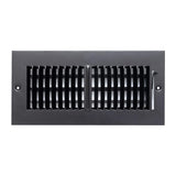 8"x4" 2-Way Black Steel Air Supply Diffuser, Directional Register Vent Cover for Sidewall Or Ceiling