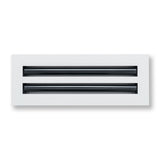 14"x4" White Aluminum Linear 2-Slot Diffuser, Slim Modern AC Vent Cover for Wall, Ceiling & Floor