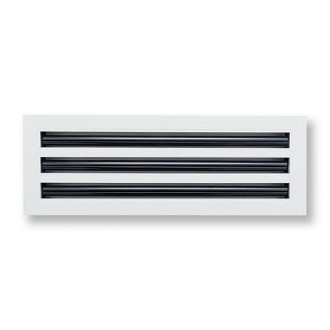 20"x6" White Aluminum Linear 3-Slot Diffuser, Slim Modern AC Vent Cover for Wall, Ceiling & Floor