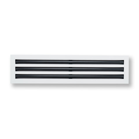 30"x6" White Aluminum Linear 3-Slot Diffuser, Slim Modern AC Vent Cover for Wall, Ceiling & Floor