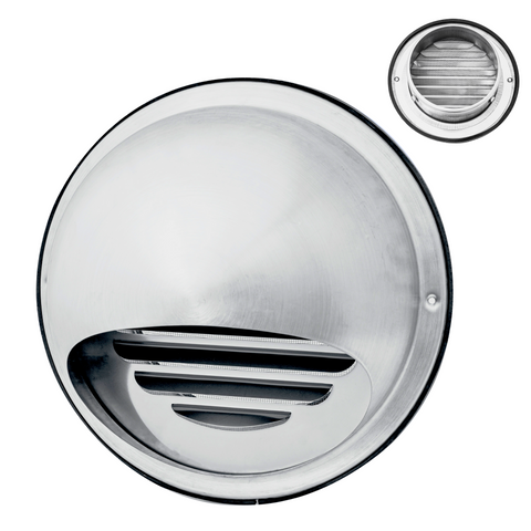 5" Stainless Steel Round Dryer Vent Cover with Hood and Rubber Seal, Weatherproof Exterior Wall Exhaust Vent