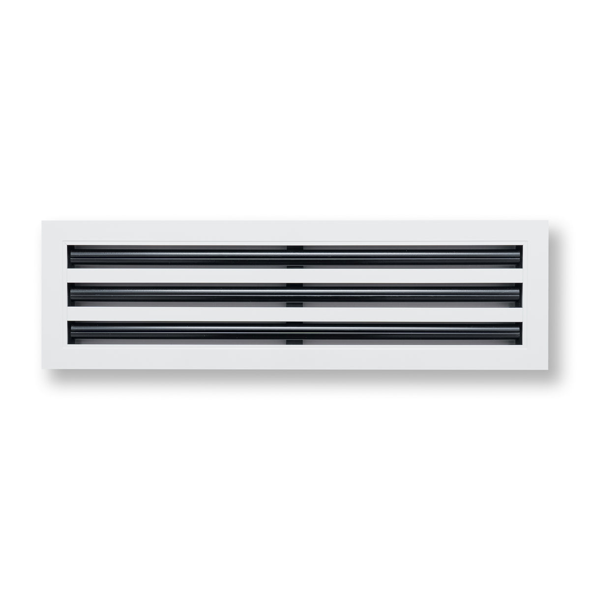 24"x6" White Aluminum Linear 3-Slot Diffuser, Slim Modern AC Vent Cover for Wall, Ceiling & Floor
