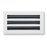 12"x6" White Aluminum Linear 3-Slot Diffuser, Slim Modern AC Vent Cover for Wall, Ceiling & Floor