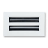 8"x4" White Aluminum Linear 2-Slot Diffuser, Slim Modern AC Vent Cover for Wall, Ceiling & Floor