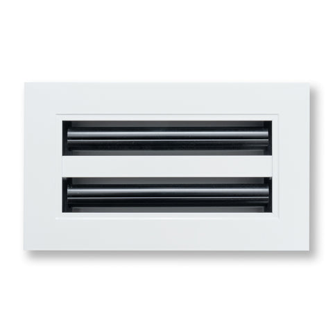 8"x4" White Aluminum Linear 2-Slot Diffuser, Slim Modern AC Vent Cover for Wall, Ceiling & Floor