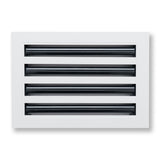 12"x8" White Aluminum Linear 4-Slot Diffuser, Slim Modern AC Vent Cover for Wall, Ceiling & Floor