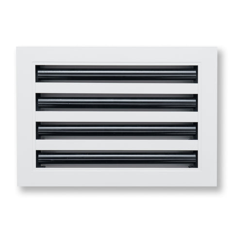 12"x8" White Aluminum Linear 4-Slot Diffuser, Slim Modern AC Vent Cover for Wall, Ceiling & Floor