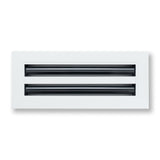 12"x4" White Aluminum Linear 2-Slot Diffuser, Slim Modern AC Vent Cover for Wall, Ceiling & Floor