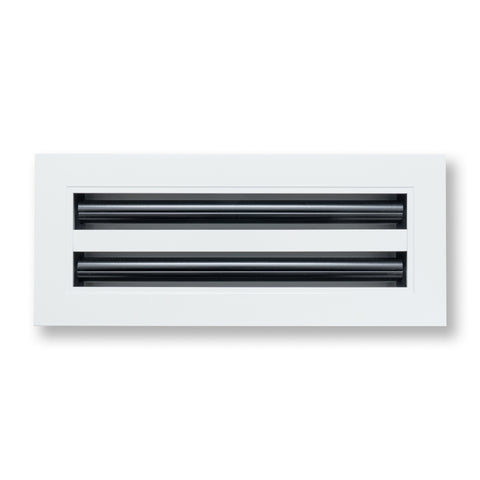 12"x4" White Aluminum Linear 2-Slot Diffuser, Slim Modern AC Vent Cover for Wall, Ceiling & Floor