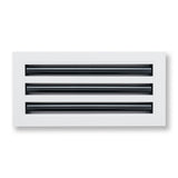 14"x6" White Aluminum Linear 3-Slot Diffuser, Slim Modern AC Vent Cover for Wall, Ceiling & Floor