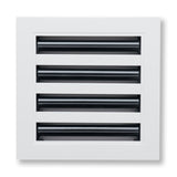 8"x8" White Aluminum Linear 4-Slot Diffuser, Slim Modern AC Vent Cover for Wall, Ceiling & Floor
