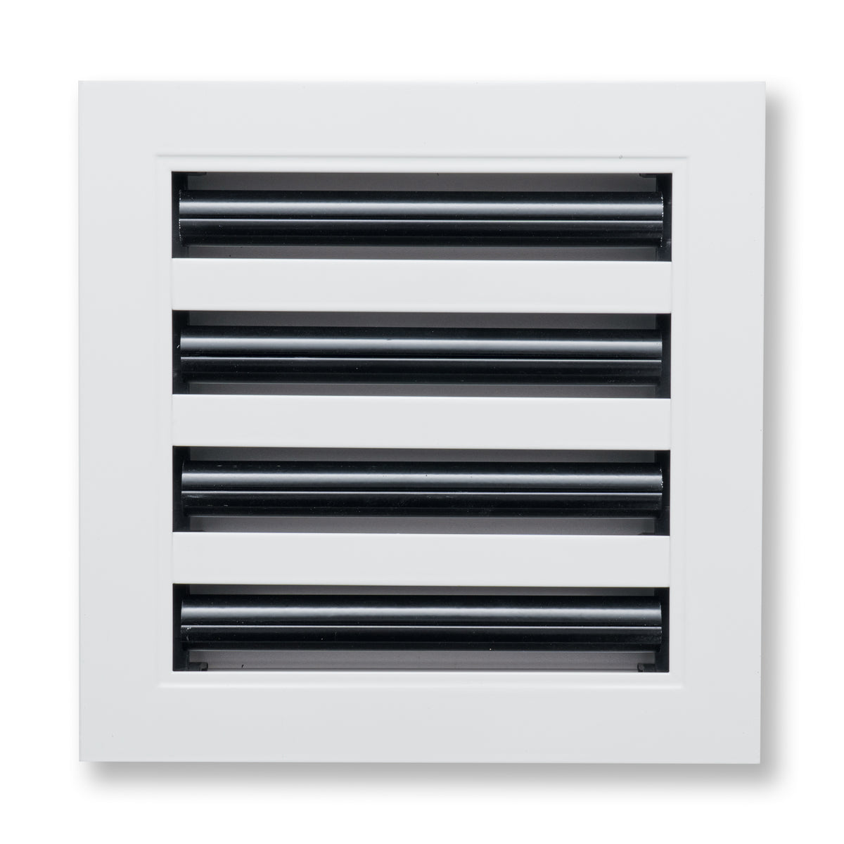 8"x8" White Aluminum Linear 4-Slot Diffuser, Slim Modern AC Vent Cover for Wall, Ceiling & Floor