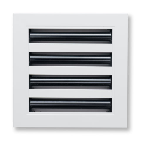 8"x8" White Aluminum Linear 4-Slot Diffuser, Slim Modern AC Vent Cover for Wall, Ceiling & Floor