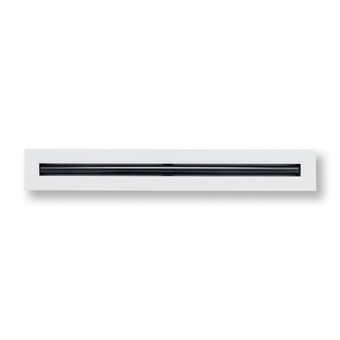24"x2" White Aluminum Linear 1-Slot Diffuser, Slim Modern AC Vent Cover for Wall, Ceiling & Floor
