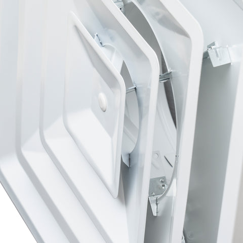 Fits 24"x24" White Steel T-Bar Drop Ceiling Diffuser, 2x2 Lay-In 3-Cone, 8" Round Neck
