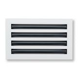14"x8" White Aluminum Linear 4-Slot Diffuser, Slim Modern AC Vent Cover for Wall, Ceiling & Floor