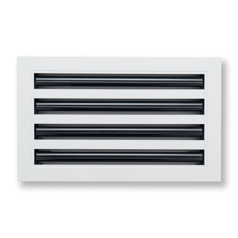 14"x8" White Aluminum Linear 4-Slot Diffuser, Slim Modern AC Vent Cover for Wall, Ceiling & Floor