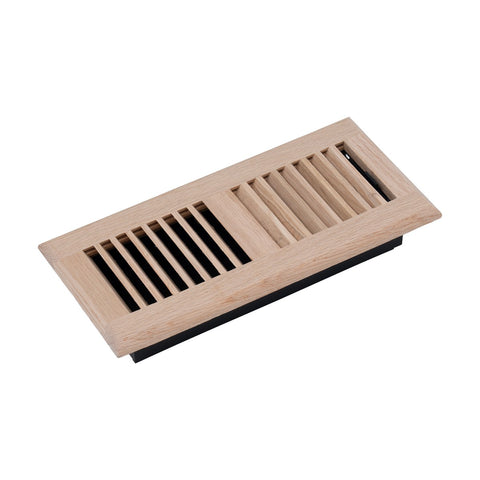 2"x14" Oak Wood Floor Register, Walkable Louvered Vent Cover with Damper
