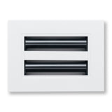 6"x4" White Aluminum Linear 2-Slot Diffuser, Slim Modern AC Vent Cover for Wall, Ceiling & Floor