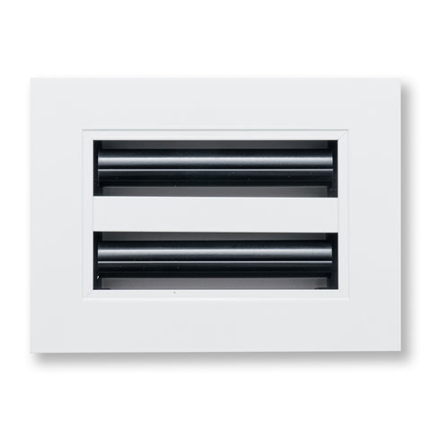 6"x4" White Aluminum Linear 2-Slot Diffuser, Slim Modern AC Vent Cover for Wall, Ceiling & Floor