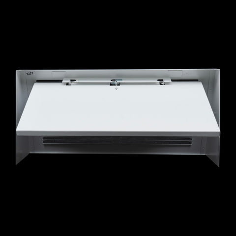 12"x6" White Steel Triangular Baseboard Grille, with Damper, 3-13/16" Depth