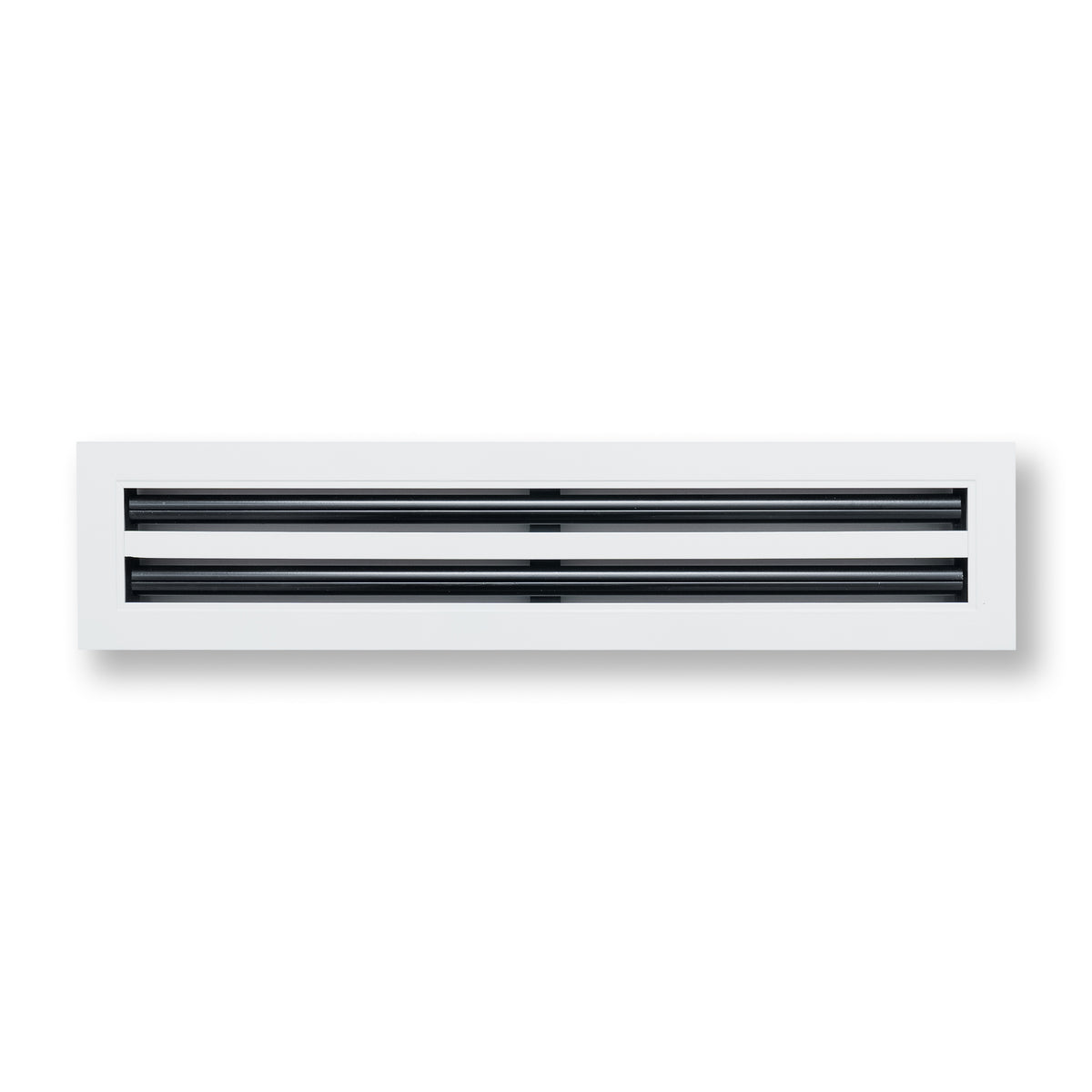 24"x4" White Aluminum Linear 2-Slot Diffuser, Slim Modern AC Vent Cover for Wall, Ceiling & Floor