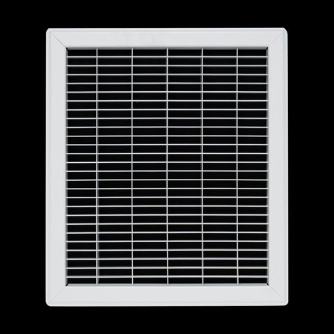 12"x14" White Steel Return Air Floor Grille, Walkable Heavy-Duty Fixed-Blade Vent Cover