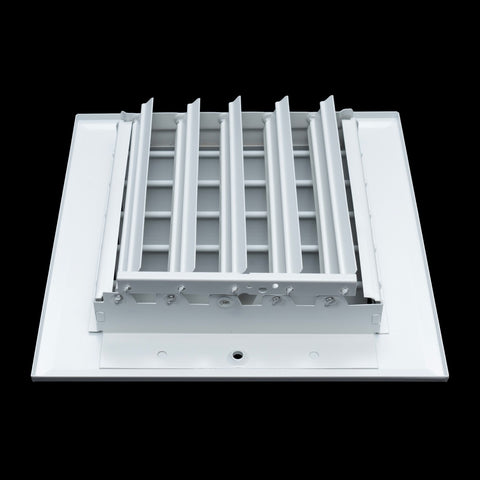 12"x8" 1-Way White Aluminum Adjustable Curved Blade Supply Register, Air Vent Cover with Damper for Sidewall Or Ceiling